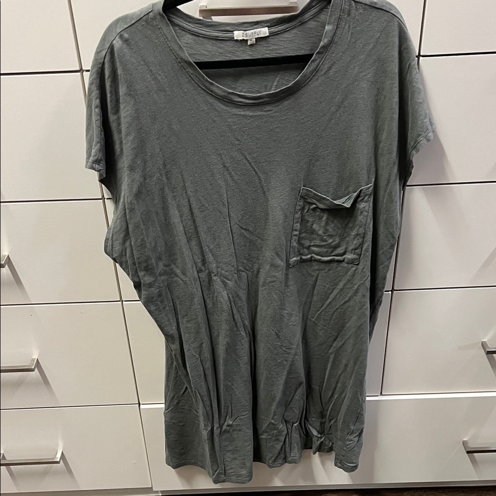 Z Supply Gray Short Sleeve Dress